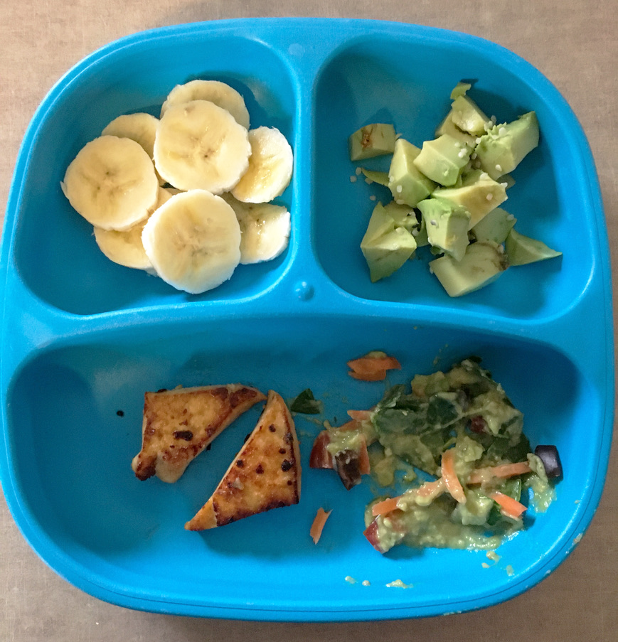 Tofu easy vegan lunch for toddlers
