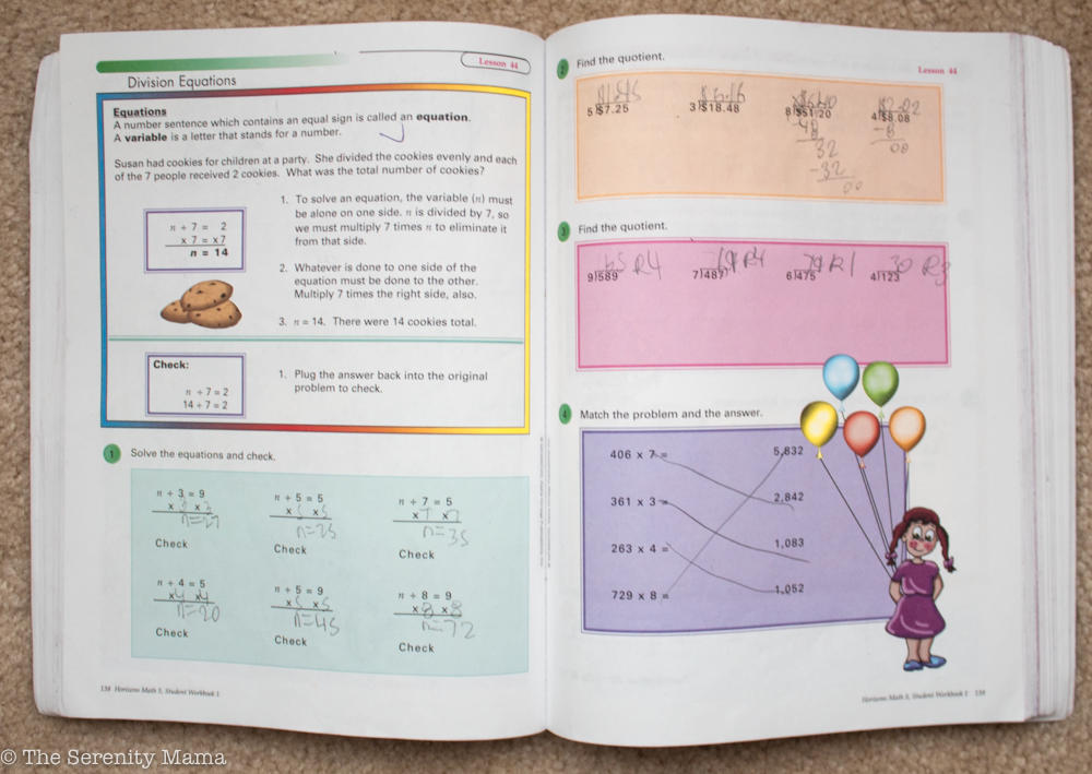 The lessons for Horizons Math Book Review
