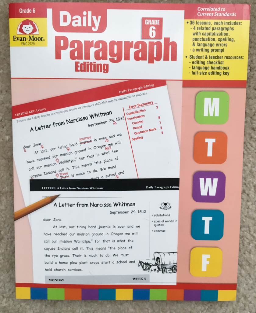 Paragraphs for 6th grade homeschool curriculum