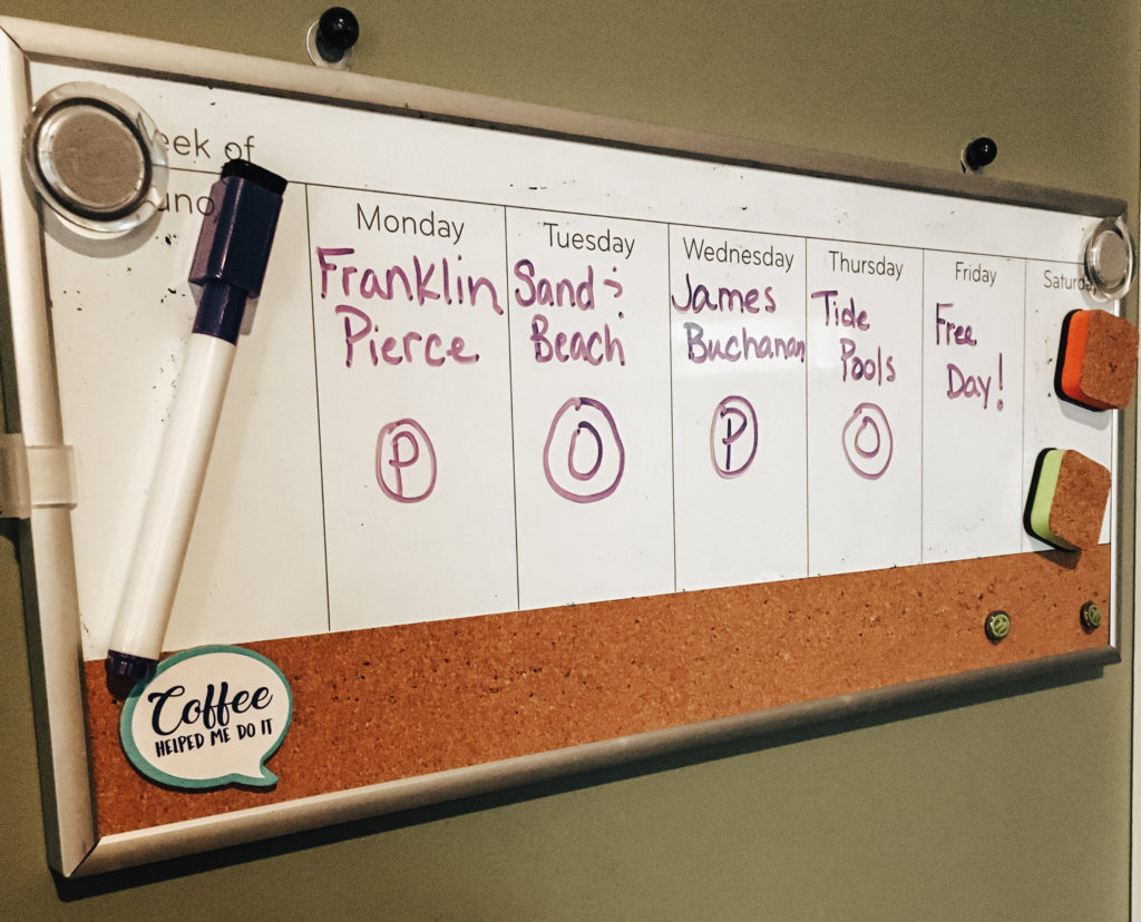 Our Homeschool Block Schedule Board.