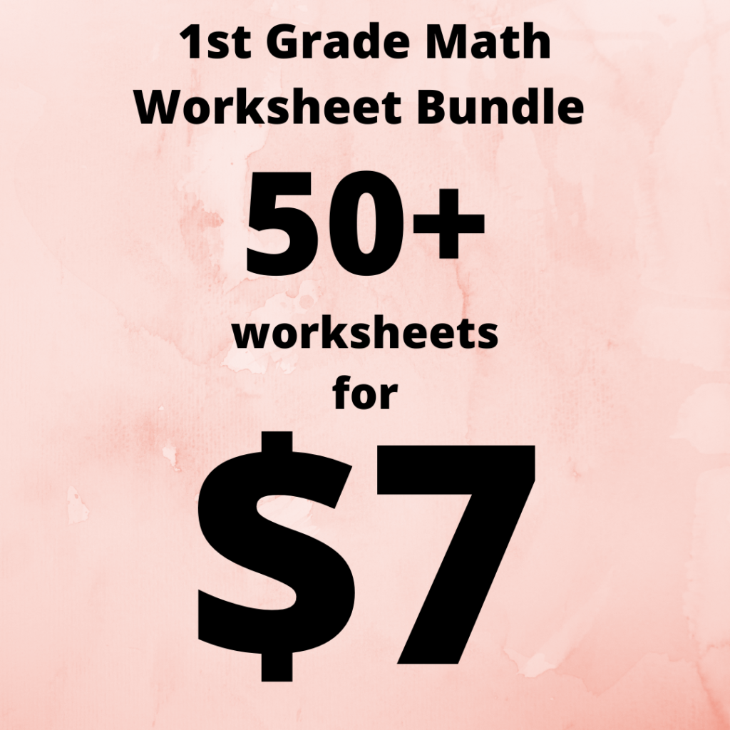 1st Grade Math Worksheet Bundle for $7